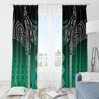 Aotearoa Maori Iwi Heritage Window Curtain Ngai Tahu Pounamu Green LT7 - Polynesian Pride