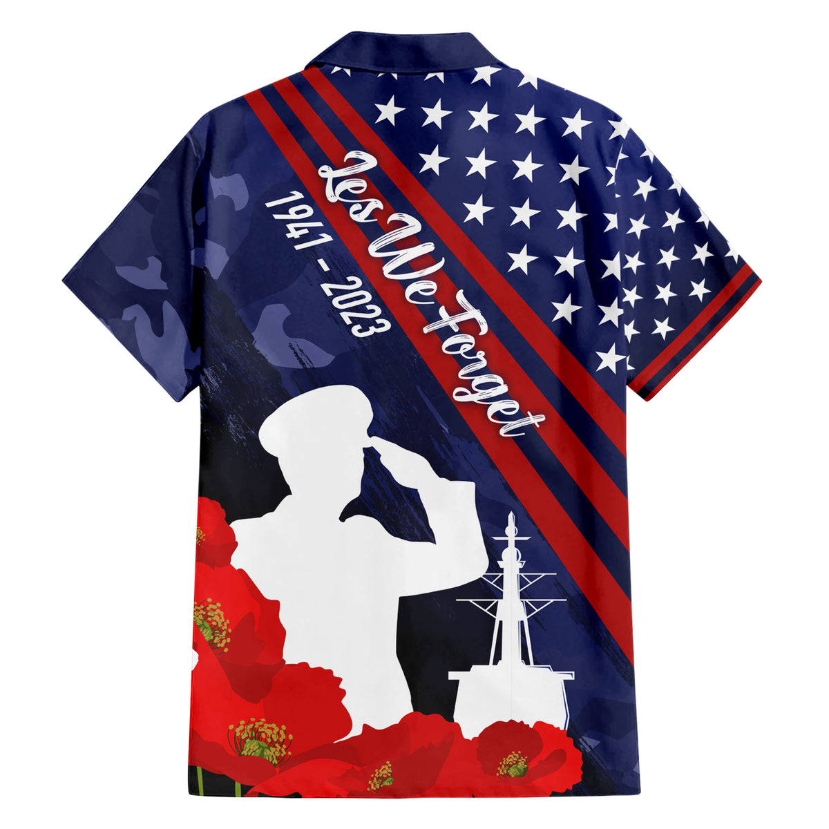 Pearl Harbor Remembrance Day Family Matching Short Sleeve Bodycon Dress and Hawaiian Shirt Poppy Mix Style LT7 - Polynesian Pride