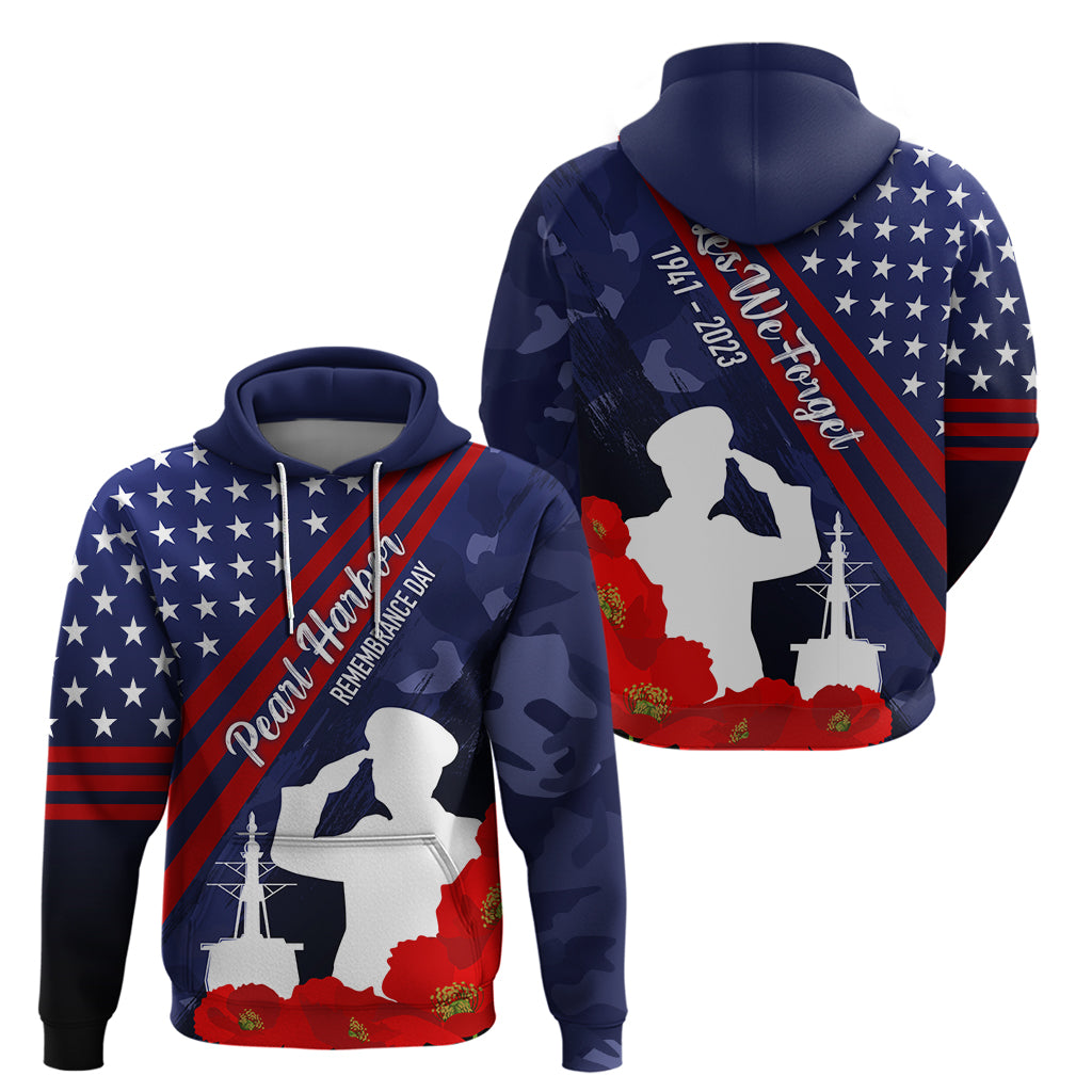 Pearl Harbor Remembrance Day Hoodie Poppy Mix Style LT7 - Polynesian Pride