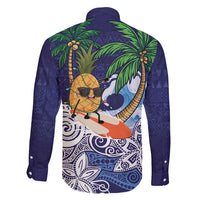 Tropical Christmas Polynesian Family Matching Tank Maxi Dress and Hawaiian Shirt Funny Surfing Pineapple Blue LT7 - Polynesian Pride