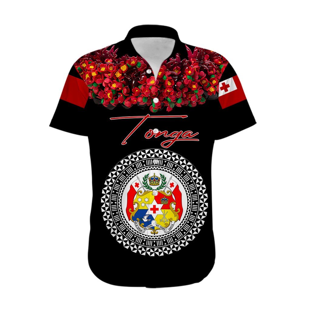 (Custom Personalised) Tonga Emancipation Day Hawaiian Shirt Independence Day - Unique Kahoa Heilala Flower - Black LT8 - Polynesian Pride