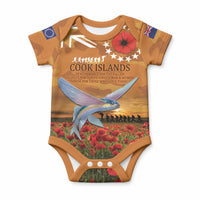Cook Islands ANZAC Day Personalised Baby Onesie with Poppy Field LT9 Art - Polynesian Pride
