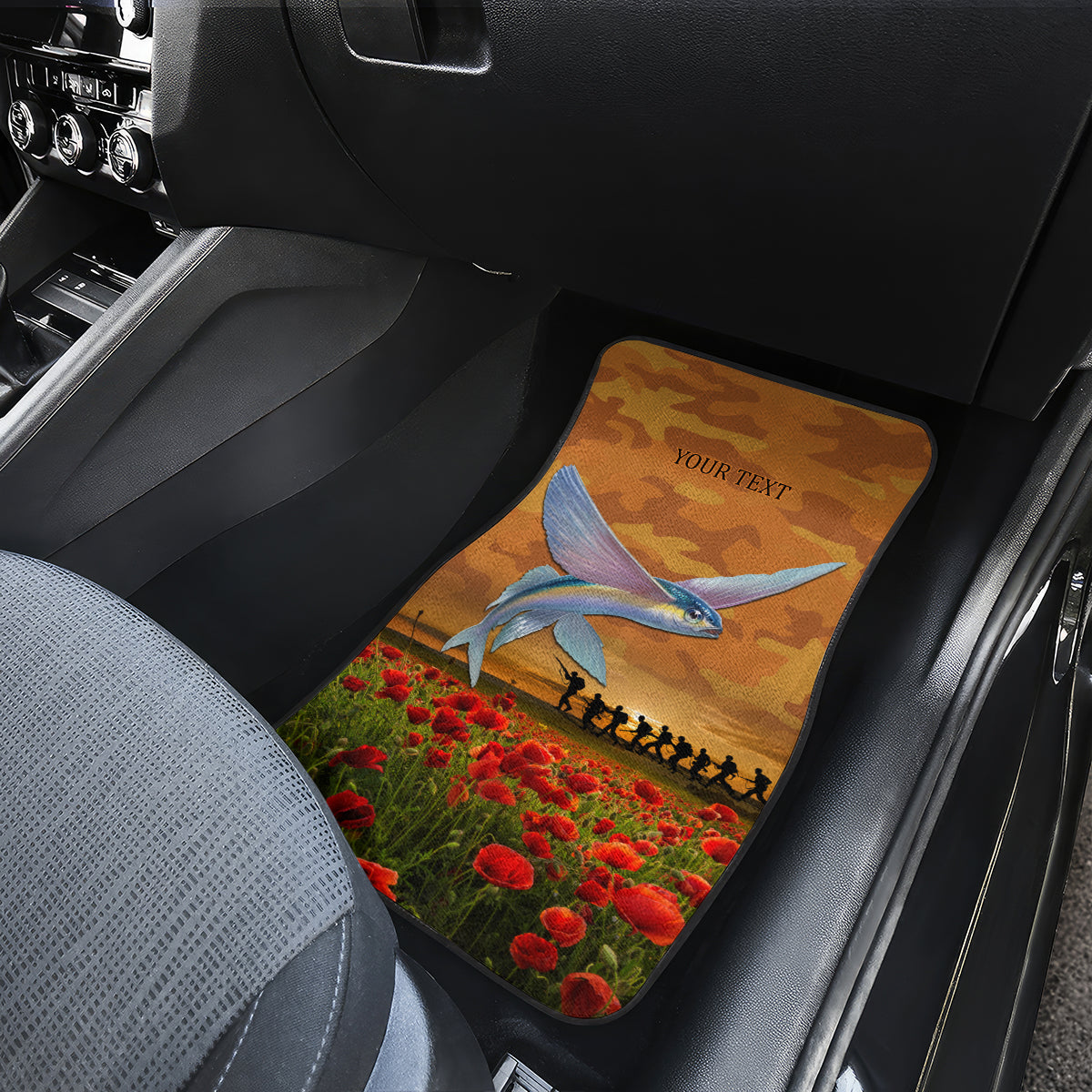 Cook Islands ANZAC Day Personalised Car Mats with Poppy Field LT9 - Polynesian Pride