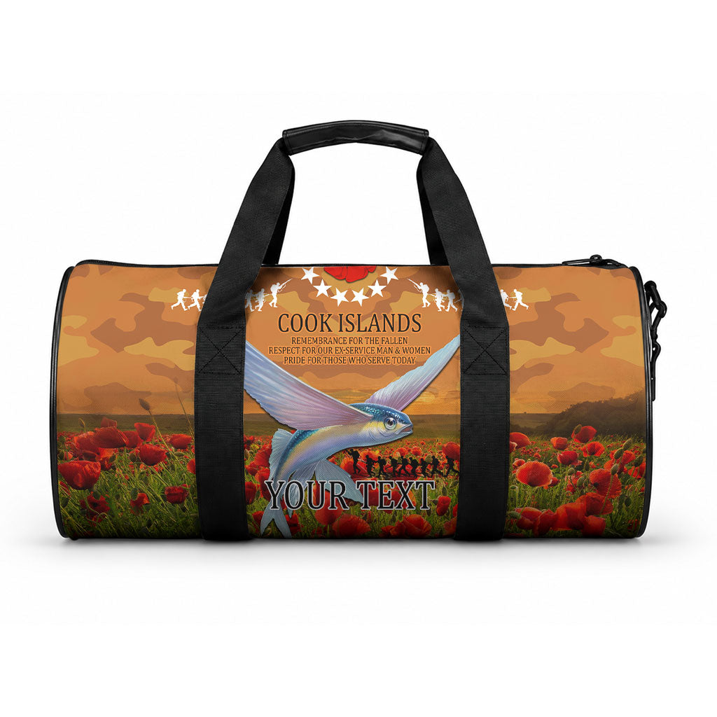 Cook Islands ANZAC Day Personalised Duffle Bag with Poppy Field LT9 One size Art - Polynesian Pride