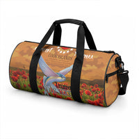 Cook Islands ANZAC Day Personalised Duffle Bag with Poppy Field LT9 - Polynesian Pride