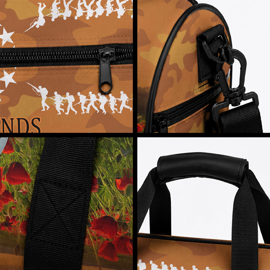Cook Islands ANZAC Day Personalised Duffle Bag with Poppy Field LT9 - Polynesian Pride