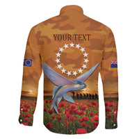 Cook Islands ANZAC Day Personalised Family Matching Off Shoulder Short Dress and Hawaiian Shirt with Poppy Field LT9 - Polynesian Pride