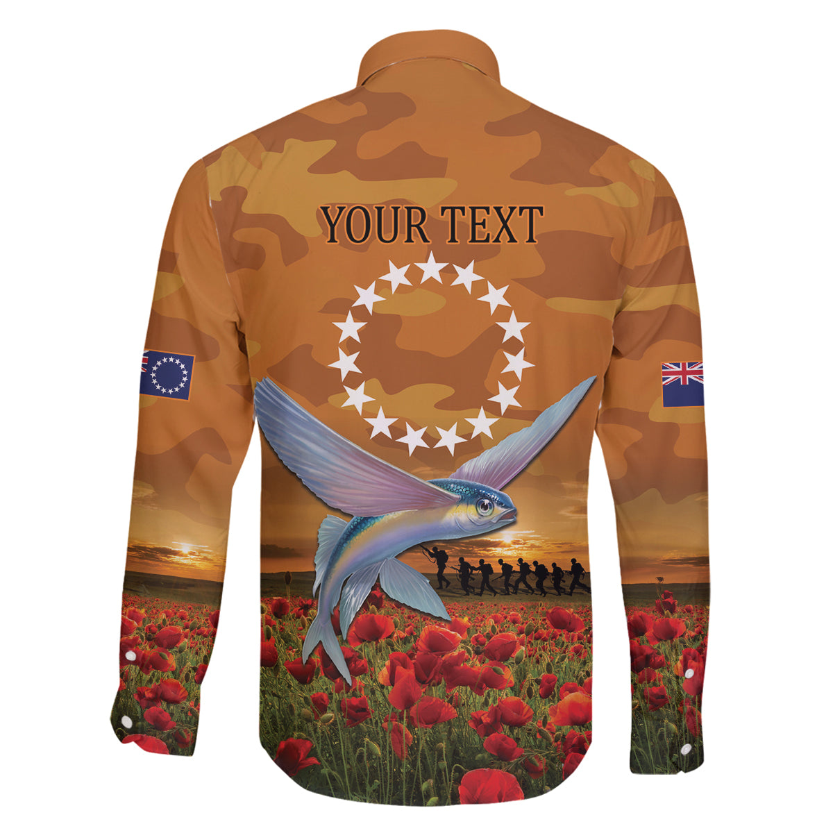 Cook Islands ANZAC Day Personalised Family Matching Tank Maxi Dress and Hawaiian Shirt with Poppy Field LT9 - Polynesian Pride