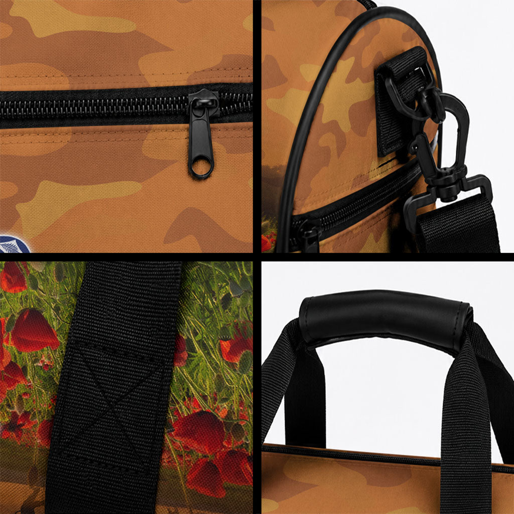 Niue ANZAC Day Personalised Duffle Bag with Poppy Field LT9 - Polynesian Pride