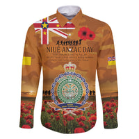 Niue ANZAC Day Personalised Family Matching Mermaid Dress and Hawaiian Shirt with Poppy Field LT9 Dad's Shirt - Long Sleeve Art - Polynesian Pride