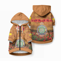 Niue ANZAC Day Personalised Pet Hoodie with Poppy Field LT9 Zip-up Art - Polynesian Pride