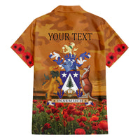 Norfolk Island ANZAC Day Personalised Family Matching Off Shoulder Short Dress and Hawaiian Shirt with Poppy Field LT9 - Polynesian Pride