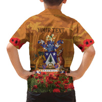 Norfolk Island ANZAC Day Personalised Family Matching Short Sleeve Bodycon Dress and Hawaiian Shirt with Poppy Field LT9 - Polynesian Pride