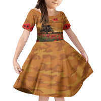 Norfolk Island ANZAC Day Personalised Family Matching Short Sleeve Bodycon Dress and Hawaiian Shirt with Poppy Field LT9 Daughter's Dress Art - Polynesian Pride