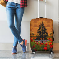 Norfolk Island ANZAC Day Personalised Luggage Cover with Poppy Field LT9 - Polynesian Pride