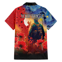 Tonga ANZAC Day Personalised Family Matching Long Sleeve Bodycon Dress and Hawaiian Shirt Soldier Te Tau Manatui Kinautolu with Poppy Field LT9 - Polynesian Pride