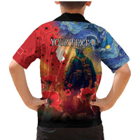 Tonga ANZAC Day Personalised Family Matching Mermaid Dress and Hawaiian Shirt Soldier Te Tau Manatui Kinautolu with Poppy Field LT9 - Polynesian Pride