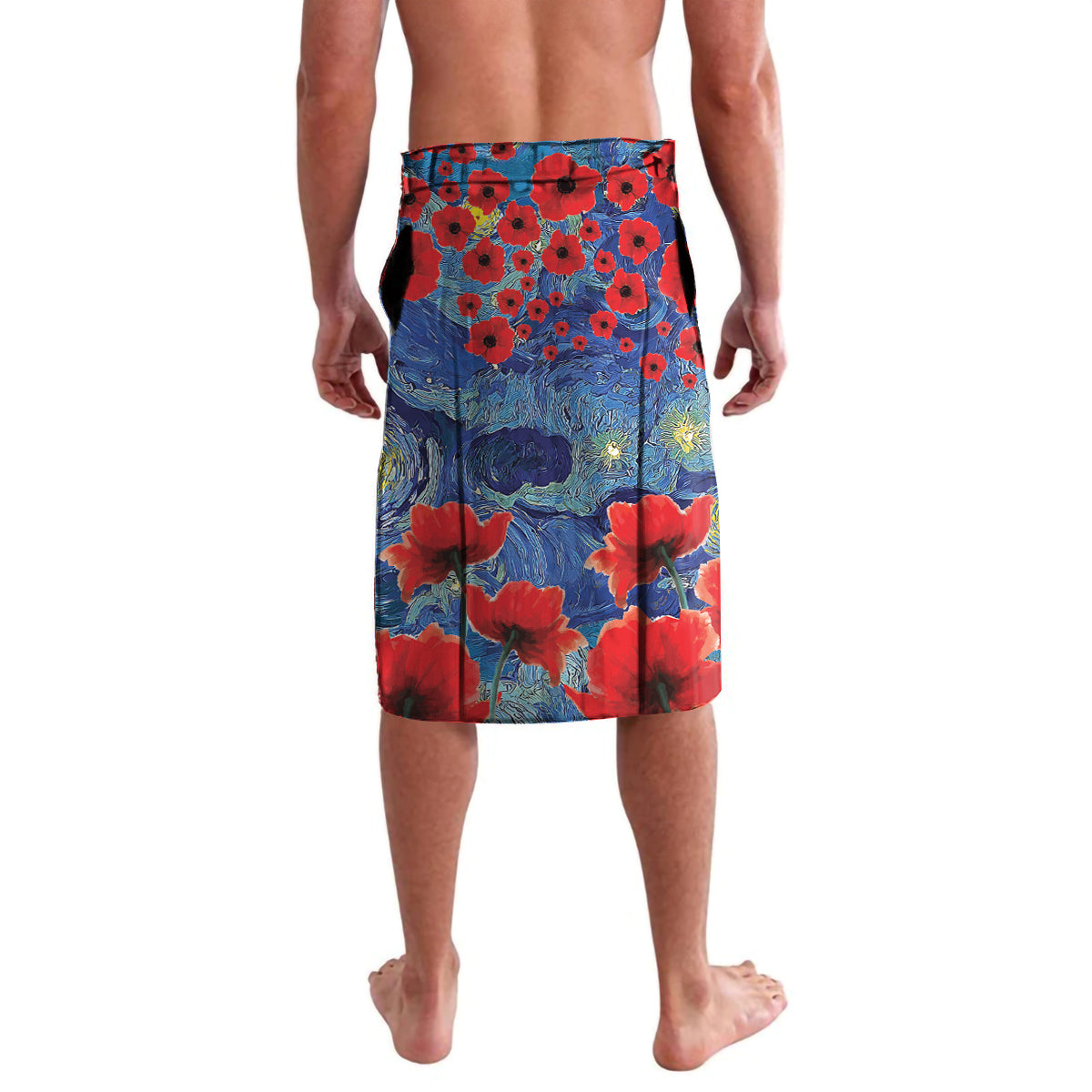 Tonga ANZAC Day Personalised Lavalava Soldier Te Tau Manatui Kinautolu with Poppy Field LT9 - Polynesian Pride