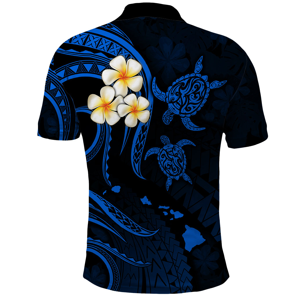 Hawaii Polo Shirt Niihau Islands Polynesian Sunset Plumeria Blue Vibe LT9 - Polynesian Pride