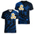Hawaii Women V Neck T Shirt Niihau Islands Polynesian Sunset Plumeria Blue Vibe LT9 - Polynesian Pride