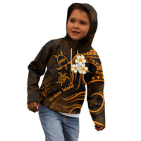 Hawaii Kid Hoodie Niihau Islands Polynesian Sunset Plumeria Gold Vibe LT9 - Polynesian Pride