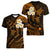 Hawaii Women V Neck T Shirt Niihau Islands Polynesian Sunset Plumeria Gold Vibe LT9 - Polynesian Pride