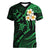 Hawaii Women V Neck T Shirt Niihau Islands Polynesian Sunset Plumeria Green Vibe LT9 Female Green - Polynesian Pride