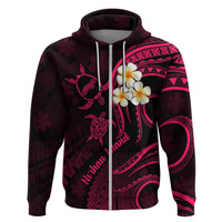 Hawaii Hoodie Niihau Islands Polynesian Sunset Plumeria Pink Vibe LT9 Zip Hoodie Pink - Polynesian Pride