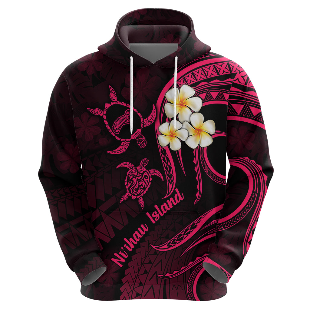 Hawaii Hoodie Niihau Islands Polynesian Sunset Plumeria Pink Vibe LT9 - Polynesian Pride