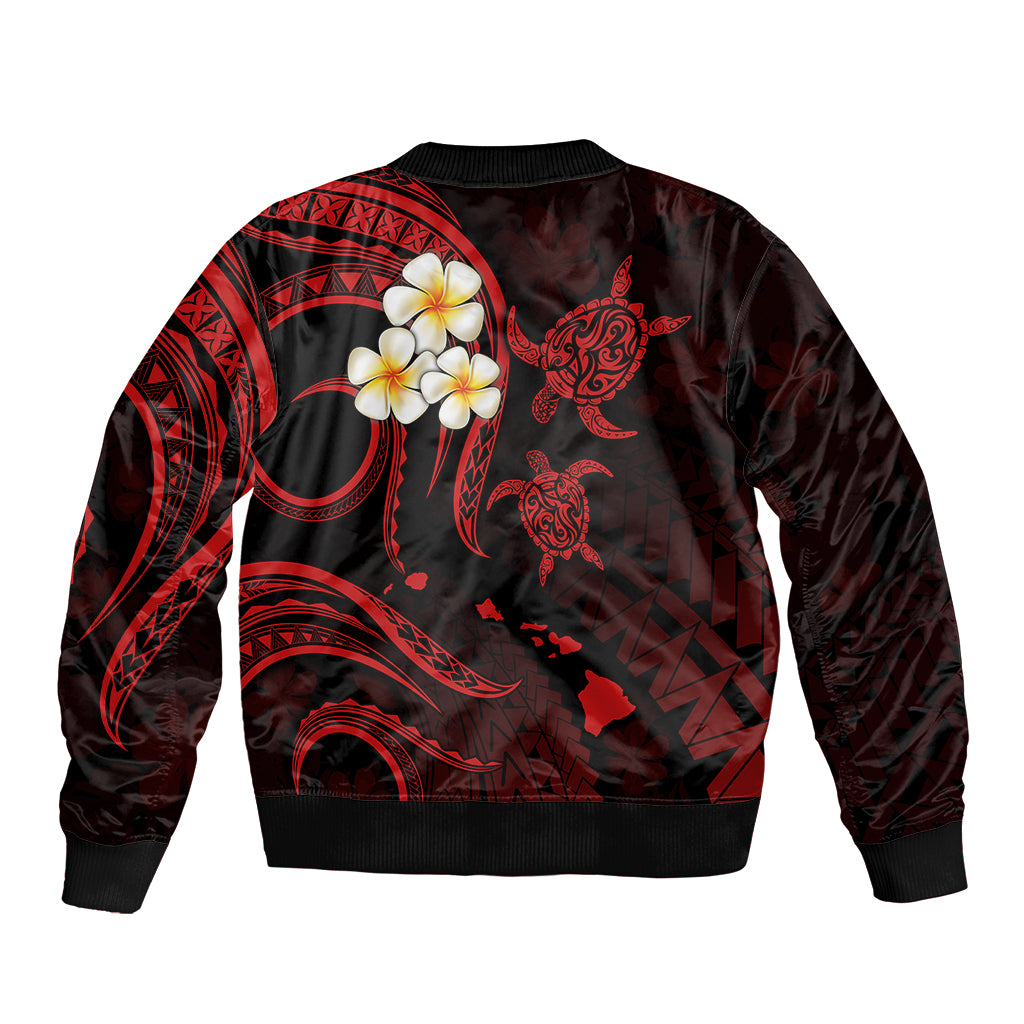 Polynesian Hawaii Bomber Jacket Niihau Islands with Pacific Plumeria Red Vibe LT9 - Polynesian Pride