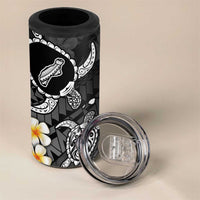 Hawaii Ni'ihau Islands Pacific Plumeria 4 in 1 Can Cooler Tumbler White Polynesian Tattoo