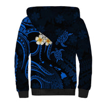 Hawaii Sherpa Hoodie Molokai Islands Polynesian Sunset Plumeria Blue Vibe LT9 - Polynesian Pride