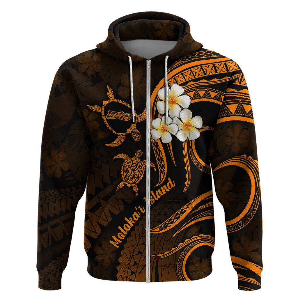 Hawaii Hoodie Molokai Islands Polynesian Sunset Plumeria Gold Vibe LT9 Zip Hoodie Gold - Polynesian Pride
