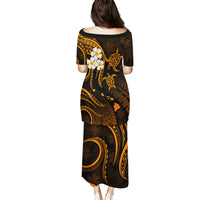 Hawaii Puletasi Molokai Islands Polynesian Sunset Plumeria Gold Vibe LT9 - Polynesian Pride