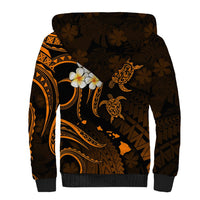 Hawaii Sherpa Hoodie Molokai Islands Polynesian Sunset Plumeria Gold Vibe LT9 - Polynesian Pride