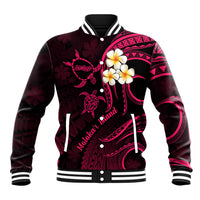 Hawaii Baseball Jacket Molokai Islands Polynesian Sunset Plumeria Pink Vibe LT9 Unisex Pink - Polynesian Pride