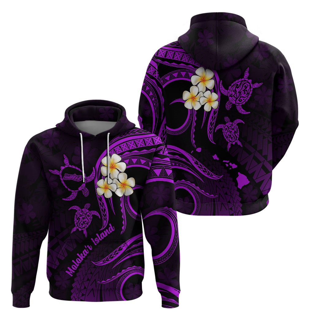 Polynesian Hawaii Hoodie Molokai Islands with Pacific Plumeria Purple Vibe LT9 - Polynesian Pride