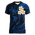 Hawaii Women V Neck T Shirt Lanai Islands Polynesian Sunset Plumeria Blue Vibe LT9 Female Blue - Polynesian Pride