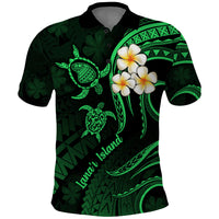 Hawaii Polo Shirt Lanai Islands Polynesian Sunset Plumeria Green Vibe LT9 Green - Polynesian Pride