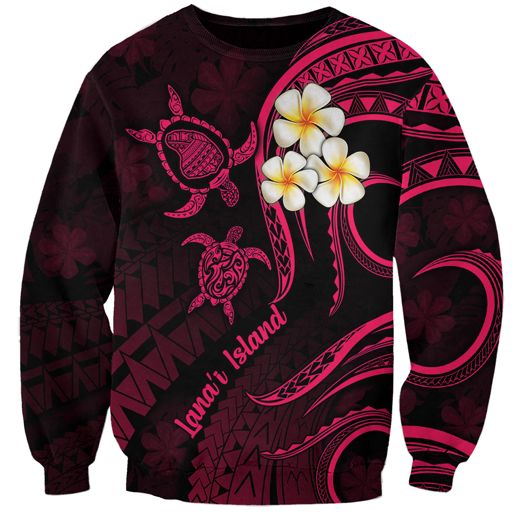 Hawaii Sweatshirt Lanai Islands Polynesian Sunset Plumeria Pink Vibe LT9 Unisex Pink - Polynesian Pride
