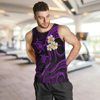 Polynesian Hawaii Men Tank Top Lanai Islands with Pacific Plumeria Purple Vibe LT9 - Polynesian Pride