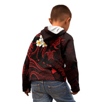 Polynesian Hawaii Kid Hoodie Lanai Islands with Pacific Plumeria Red Vibe LT9 - Polynesian Pride