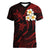 Polynesian Hawaii Women V Neck T Shirt Lanai Islands with Pacific Plumeria Red Vibe LT9 Female Red - Polynesian Pride