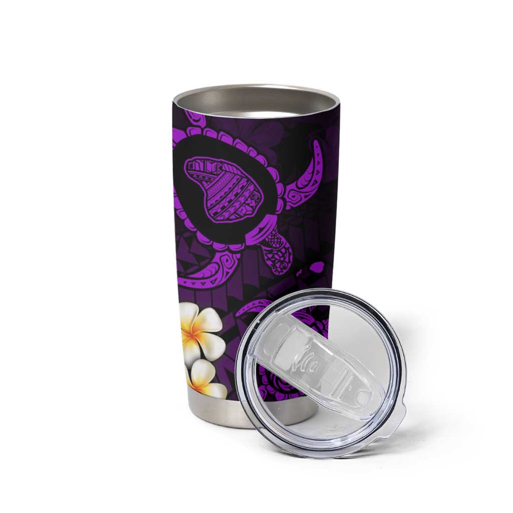 Hawaii Lanaʻi Islands Pacific Plumeria Tumbler Cup Purple Polynesian Tattoo
