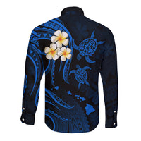 Hawaii Long Sleeve Button Shirt Kauai Islands Polynesian Sunset Plumeria LT9 - Polynesian Pride