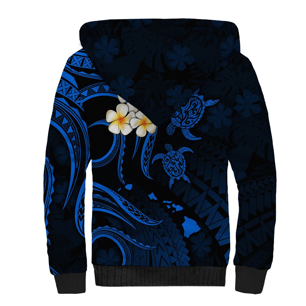 Hawaii Sherpa Hoodie Kauai Islands Polynesian Sunset Plumeria LT9 - Polynesian Pride