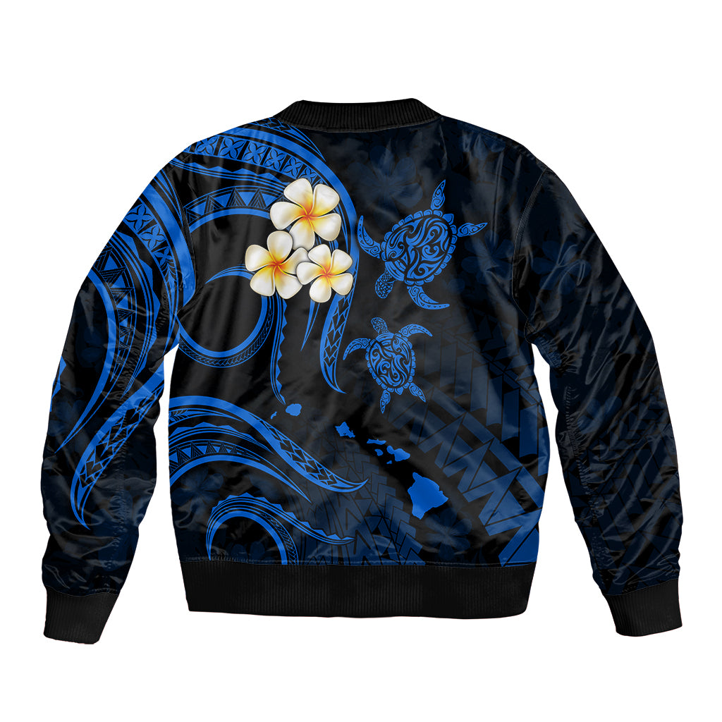 Hawaii Sleeve Zip Bomber Jacket Kauai Islands Polynesian Sunset Plumeria LT9 - Polynesian Pride