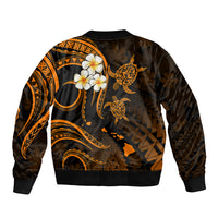 Hawaii Bomber Jacket Kauai Islands Polynesian Sunset Plumeria Gold Vibe LT9 - Polynesian Pride