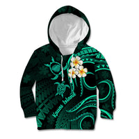 Polynesian Hawaii Kid Hoodie Kauai Islands with Pacific Plumeria Turquoise Vibe LT9 Hoodie Turquoise - Polynesian Pride