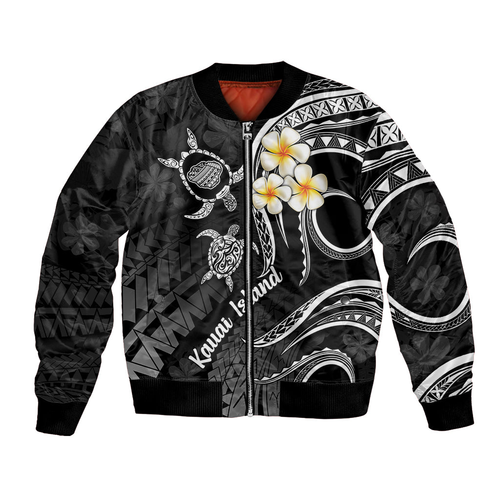 Polynesian Hawaii Bomber Jacket Kauai Islands with Pacific Plumeria White Vibe LT9 Unisex White - Polynesian Pride